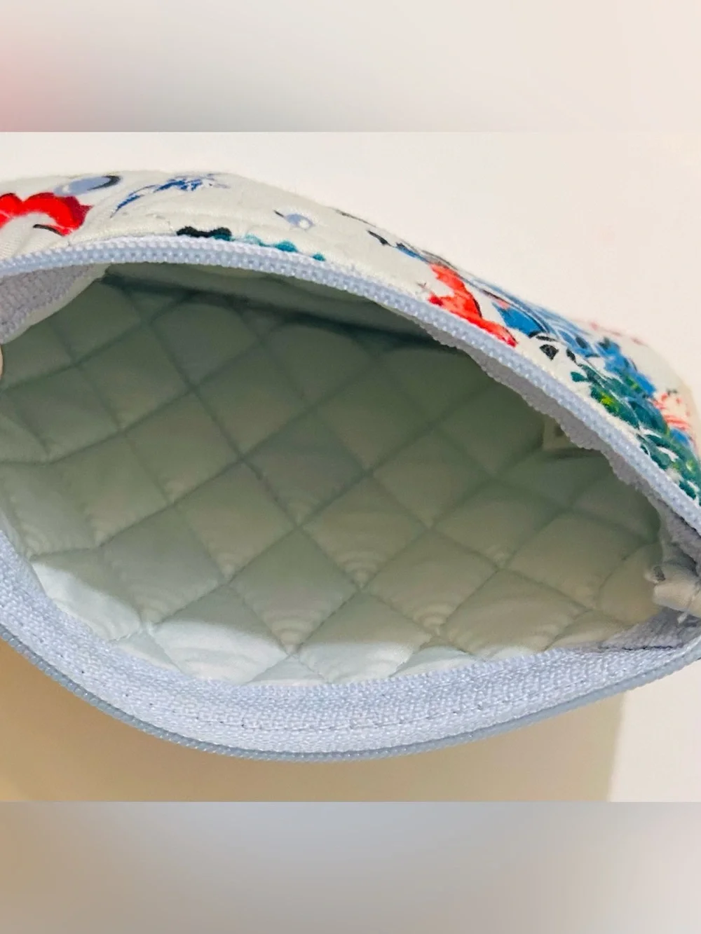 Vera Bradley “Anchors Aweigh” Quilted Zip Pouch - Ocean Botanical Print 7 x5 in - Picture 4 of 5